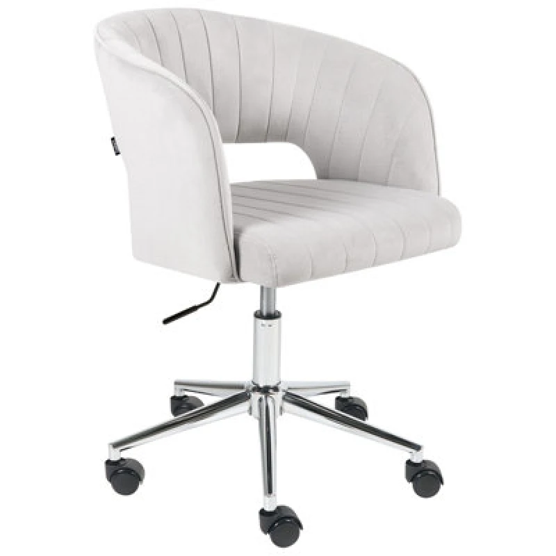 Image of Beliani Desk Chair Katonah Velvet Light Grey