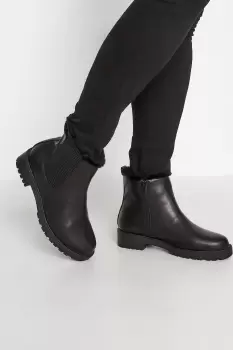 Image of Faux Fur Chelsea Boots In Wide Fit & Extra Wide Fit