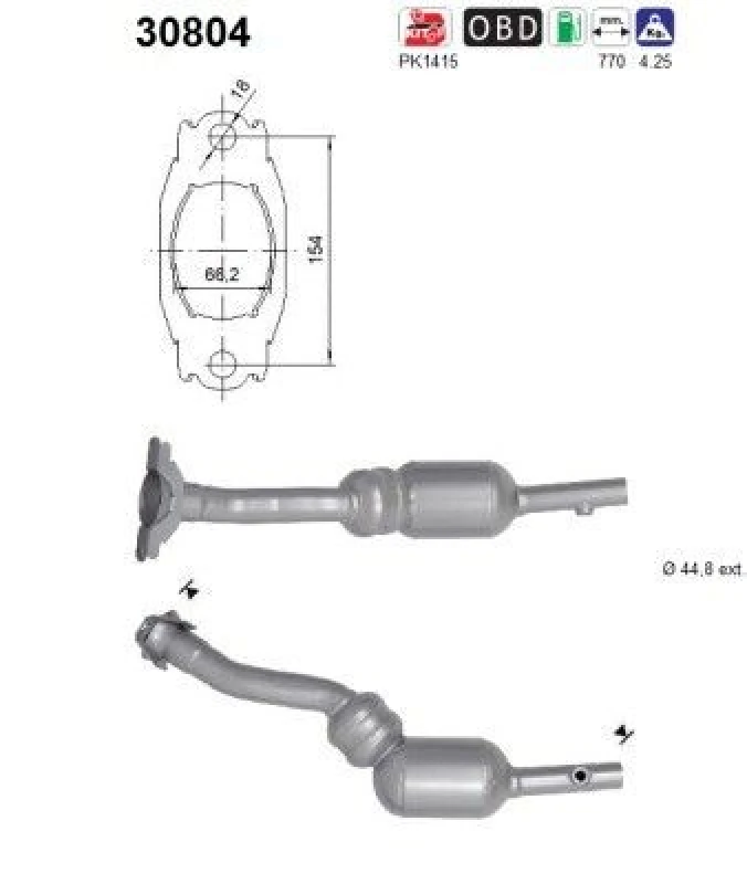 Image of AS Catalytic converter AS 30804