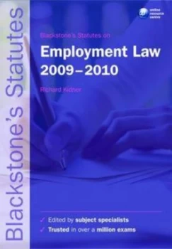 Image of Blackstones Statutes on Employment Law 2009-2010 by Richard Kidner Book