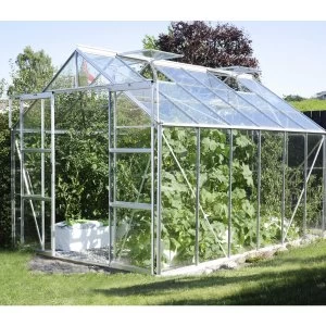 Image of Vitavia Jupiter Greenhouse with 3mm Toughened Glass - Silver - 8 x 10