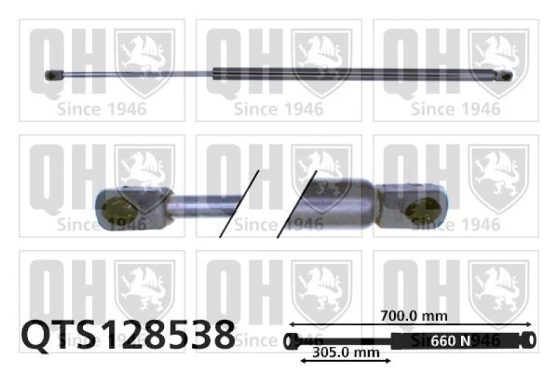 Image of QUINTON HAZELL Tailgate strut QUINTON HAZELL QTS128538