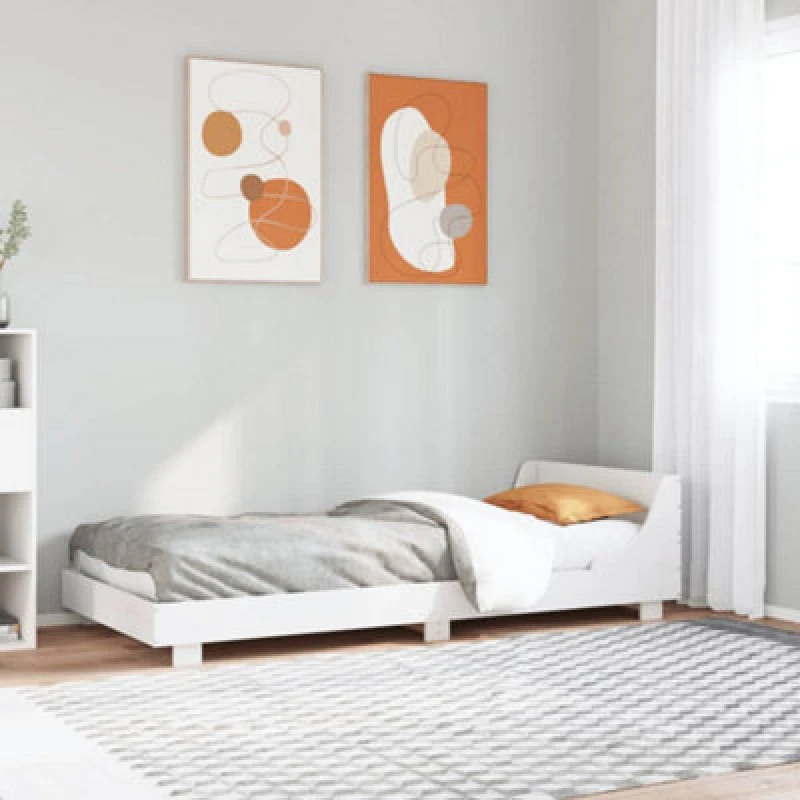 Image of VIDAXL Bed Frame without Mattress White 90x190cm Single Solid Wood Pine vidaXL 8721102852251