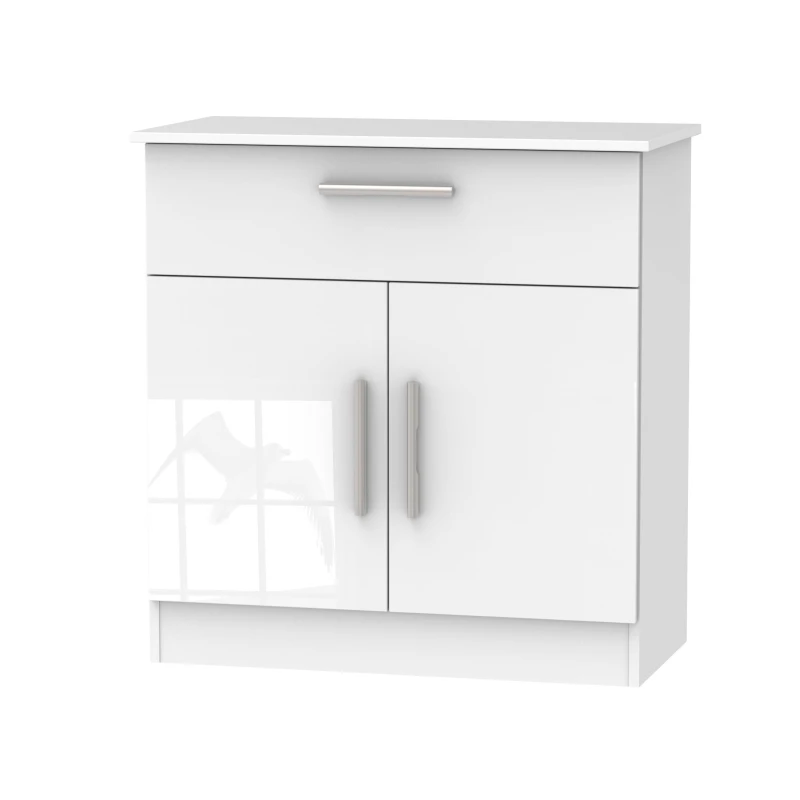 Image of Ready Assembled 2 U Trent 1 Drawer 2 Door Sideboard (Ready Assembled) White
