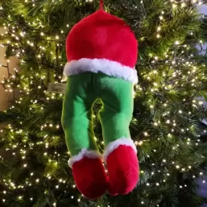 Image of 32cm Door Hanging Laughing Elf Animated Indoor Christmas Decoration