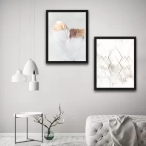 Image of Gold 2 Set Multicolor Decorative Framed Painting (2 Pieces)