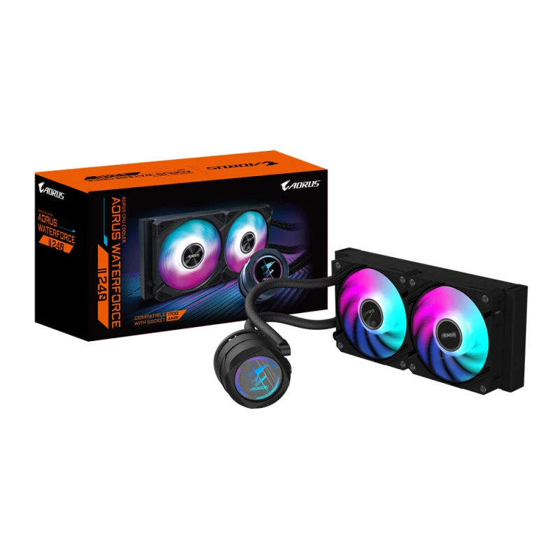 Image of Gigabyte AORUS WATERFORCE II 240 ARGB Liquid AIO Performance CPU Cooler - 240mm