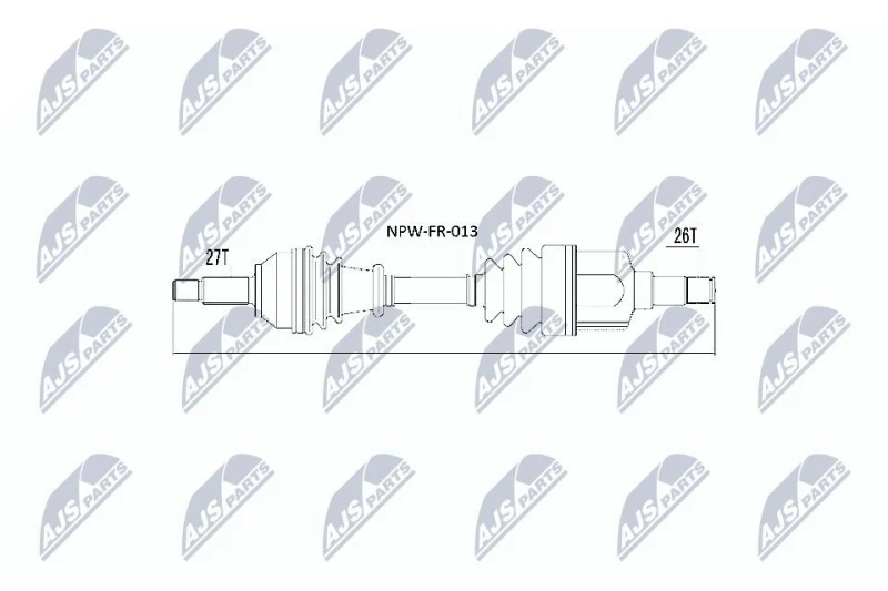 Image of NTY NPW-FR-013 Drive shaft Front Axle Left Drive Shaft (13)