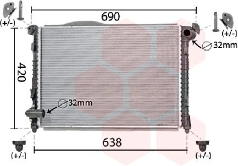 Image of VAN WEZEL Engine radiator VAN WEZEL 06002286