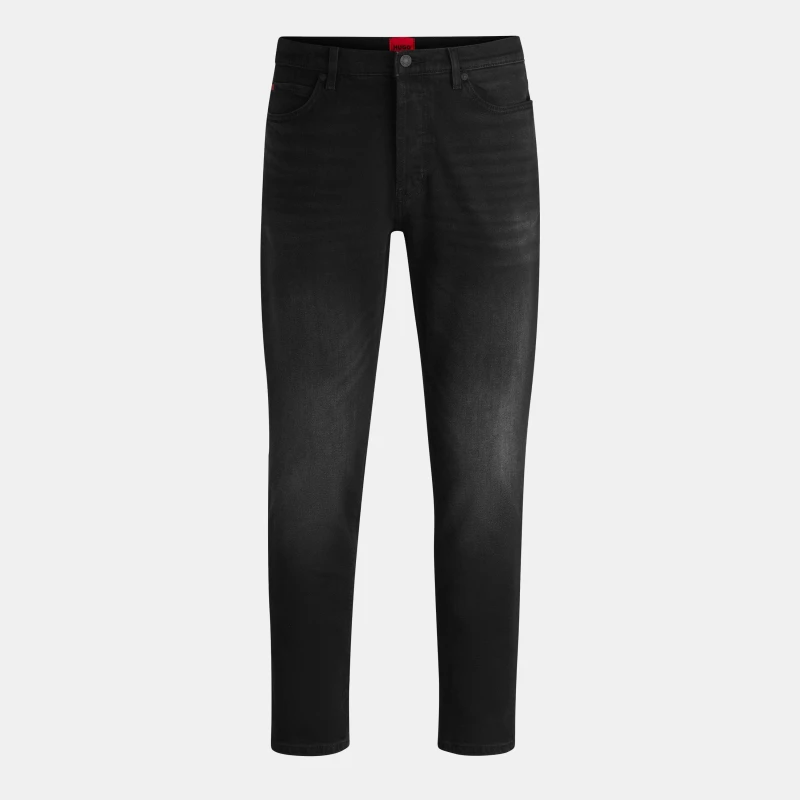 Image of Hugo Mens Cotton Straight Leg Jeans Black male 29W R