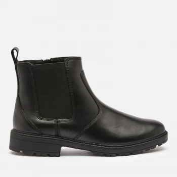 Image of Clarks Loxham High Youth School Boots - Black Leather - UK 3 Kids
