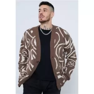 image of I Saw It First Brown Oversized Smiley Boxy Jumper - Brown