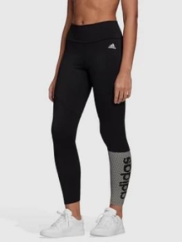 adidas Designed 2 Move Branded Leggings - Black, Size S, Women