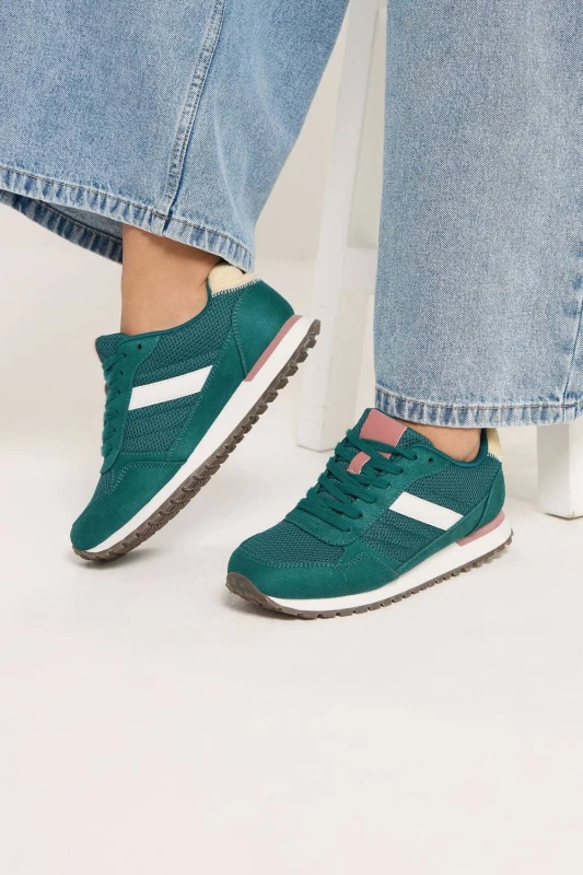 Image of Yours Womens Colourblock Trainers In Extra Wide EEE Fit in Teal Size: 7EEE Teal Female 7EEE