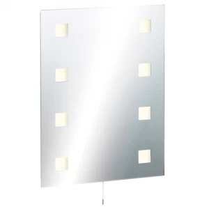 Image of KnightsBridge Illuminated Decorative Rectangular Bathroom Wall Mirror IP44 Rated