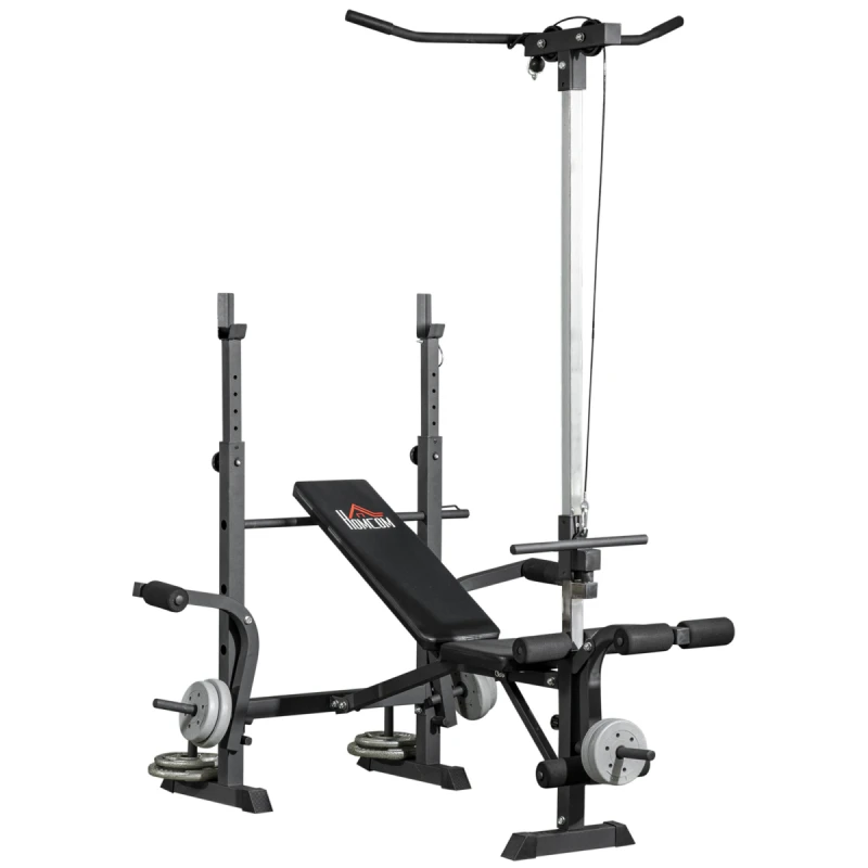 Image of HOMCOM HOMCOM Adjustable Weight Bench Multifunction Full Body Workout Bench in Black One Size Unisex 5063603039889