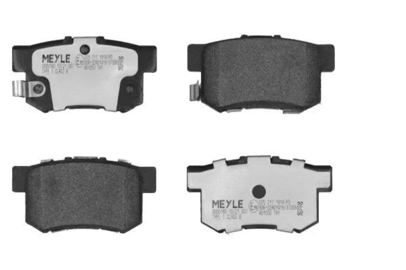 Image of MEYLE 025 217 1914/PD Brake pad set Rear Axle, with acoustic wear warning, MEYLE-PD Quality, with anti-squeak plate Brake Pad Set,disc brake (402)
