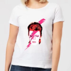 Image of David Bowie Aladdin Sane Womens T-Shirt - White