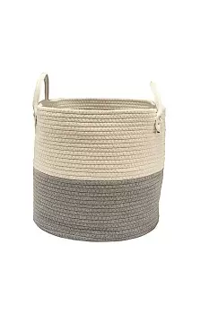 image of Cotton Rope Woven Collapsible Storage Laundry Basket Large 38x38x42 cm