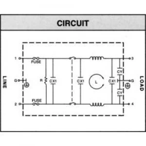 Image of Mains filter IEC socket switch 2 fuses 250 V AC 1 A 10.5