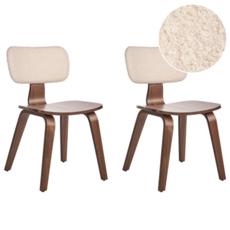 Image of Beliani Set Of 2 Dining Chairs Lucinda Wood Dark Brown