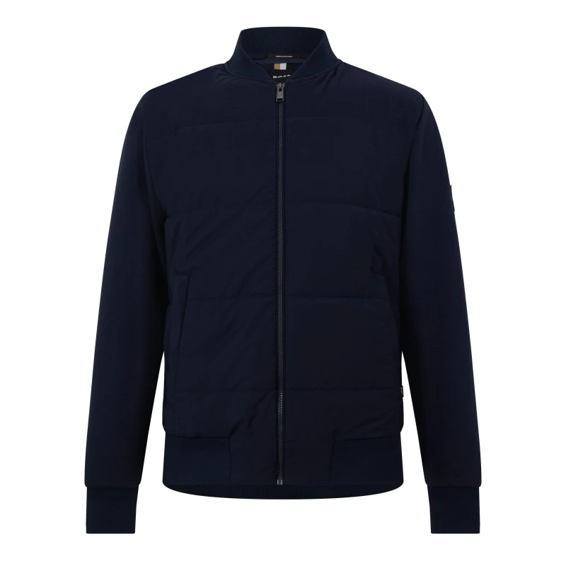 Image of Boss Mens HSkiles Black Full Zip Fleece Dark Blue 404 male Large