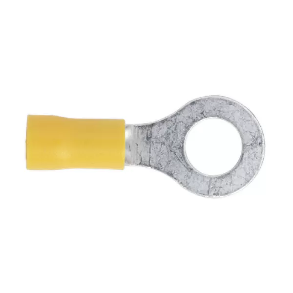 image of Genuine SEALEY YT20 Easy-Entry Ring Terminal &#216;8.4mm (5/16) Yellow Pack of 100