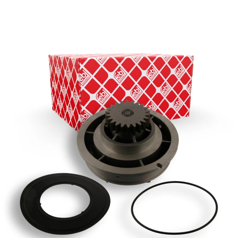 Image of FEBI BILSTEIN 31568 Water pump Number of Teeth: 22, Aluminium, with gear, with gaskets/seals Aluminium Water Pump (1260)
