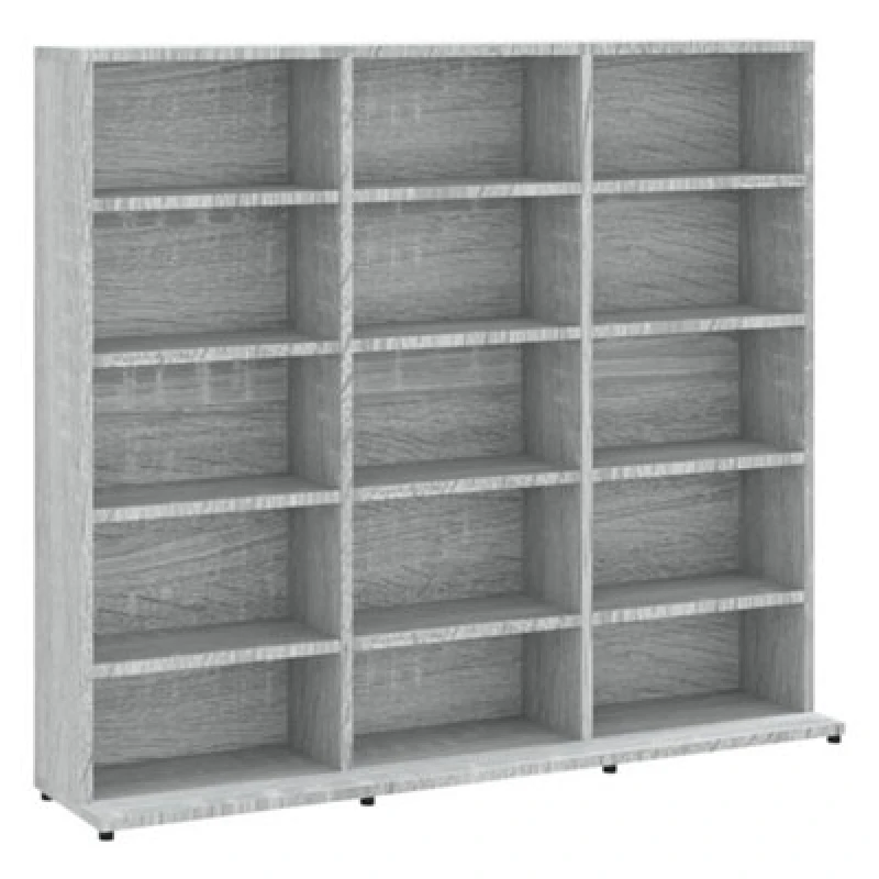 Image of vidaXL Cd Cabinet Grey Sonoma 102x23x89.5cm Engineered Wood, Grey 815484