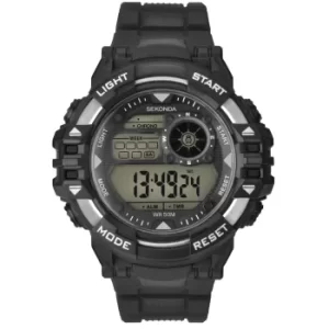 image of Sekonda Mens Black Rubber Digital Watch 1522