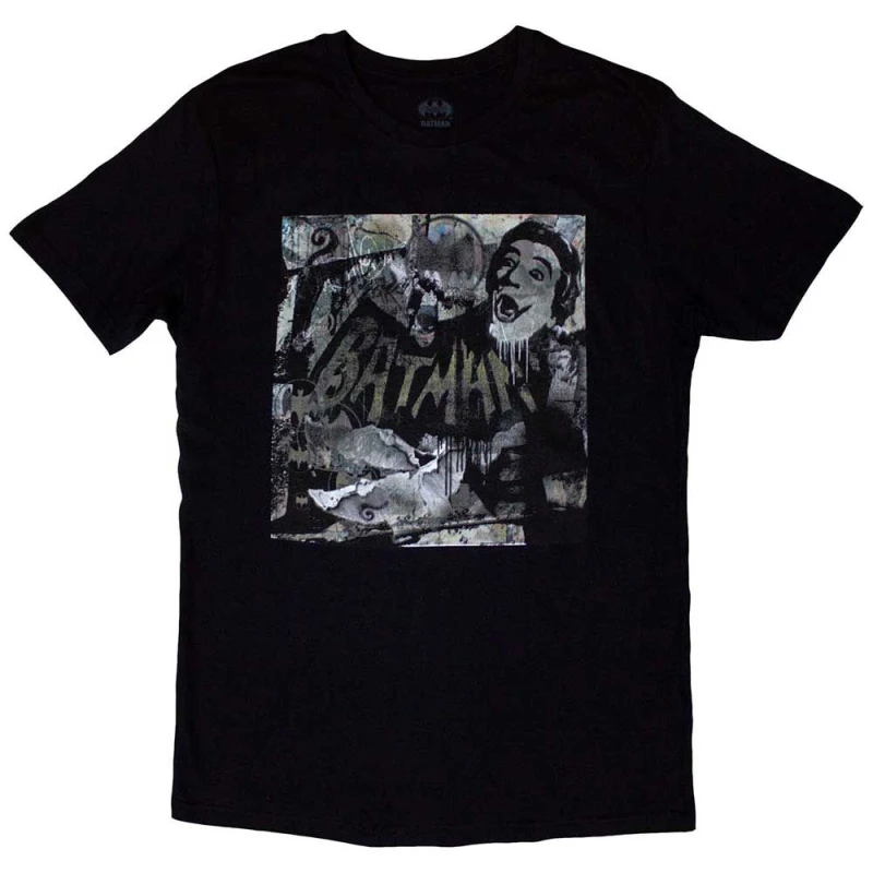 Image of DC Comics Batman Mural Logo T Shirt Black unisex