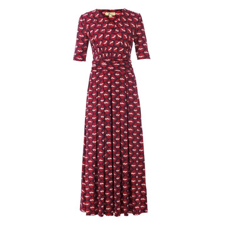 Jolie Moi Red Cross Front Jersey Maxi Dress - 8