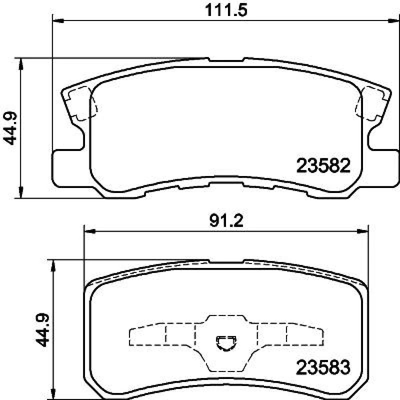 Image of HELLA Brake pad set HELLA 8DB 355 009-691