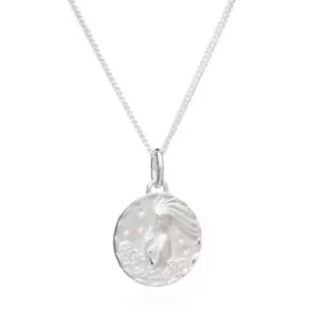 image of Rachel Jackson London Silver Aquarius Zodiac Art Coin Necklace