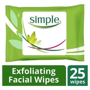 image of Simple Kind To Skin Exfoliating Facial Wipes 25s