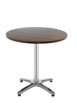 Image of Roma Circular Table With 4 Leg Chrome Base 600mm - Walnut