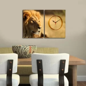 Image of 2P3040CS-159 Multicolor Decorative Canvas Wall Clock (2 Pieces)