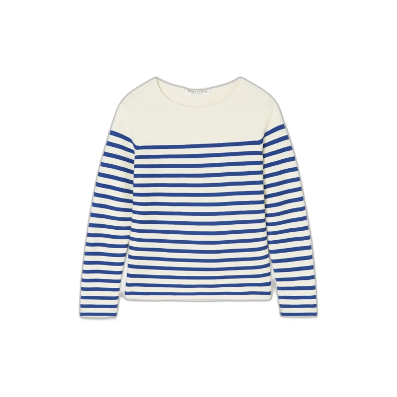 Image of Marc O'Polo Striped boat neck top For Her Marc O'Polo Bleu Female S