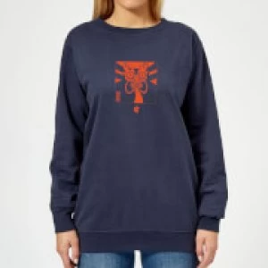 Image of Samurai Jack Aku Kanji Womens Sweatshirt - Navy - L