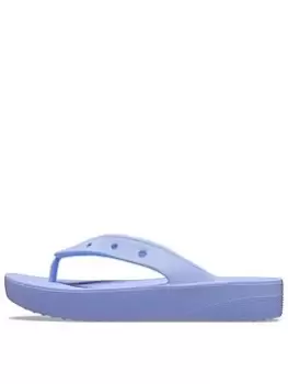 image of Crocs Classic Crocs Platform Flip - Moon Jelly, Purple, Size 5, Women