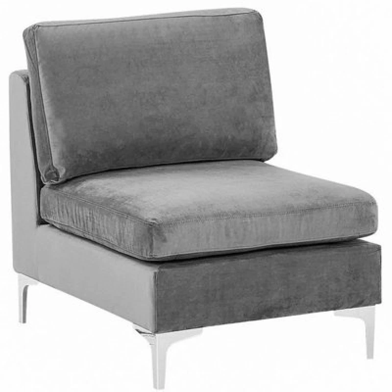 Image of Beliani 1-Seat Section Evja Velvet Grey