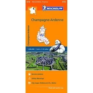 image of Champagne-Ardenne - Michelin Regional Map 515 Map Sheet map 2016