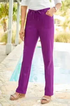 Image of Wrinkle Free Pull-On Straight Leg Trousers 29" (74cm) inside leg