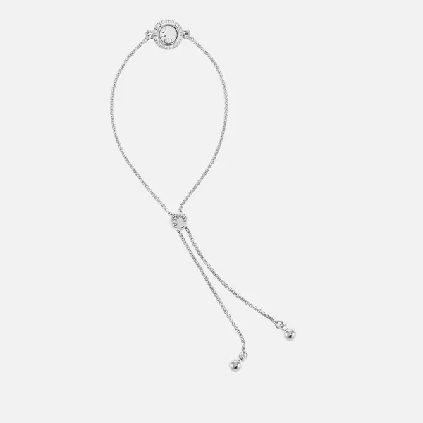 Image of Ted Baker Womens Soleta Solitaire Sparkle Crystal Adjustable Bracelet - Silver