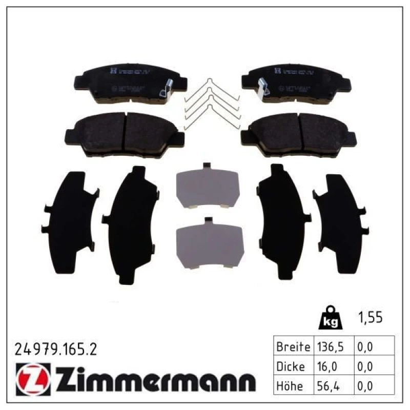Image of ZIMMERMANN Brake pad set ZIMMERMANN 24979.165.2