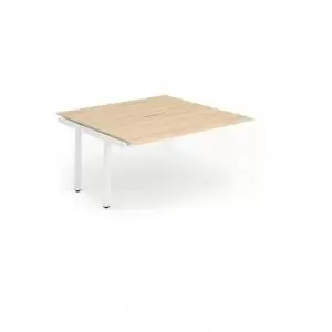 image of B2B Ext Kit White Frame Bench Desk 1200 Maple