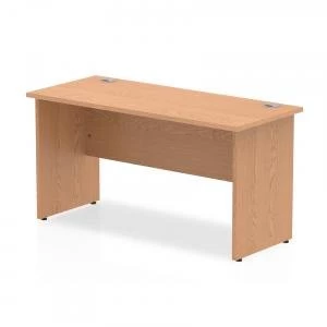 image of Trexus Desk Rectangle Panel End Leg 1400x600mm Oak Ref MI002699