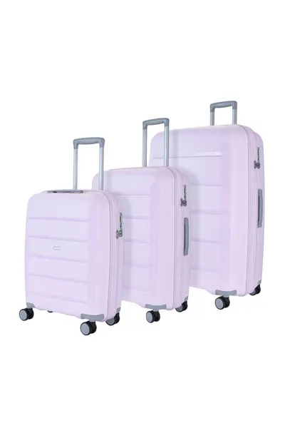 image of Rock Luggage Tulum NG62405 Hardshell Lilac Suitcase 3Pcs Set