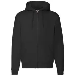 Image of Fruit Of The Loom Mens Zip Through Hooded Sweatshirt / Hoodie (2XL) (Black)