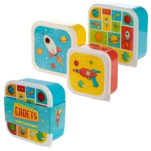 Image of Space Design Set of 3 Plastic Lunch Boxes